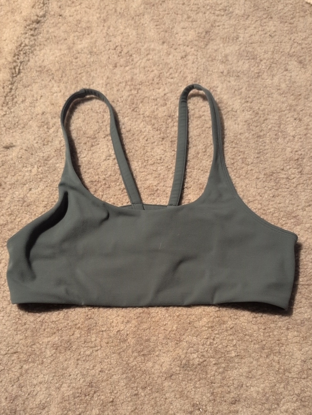 Vuori Olive Green Scoop-Neck Sports Bralette